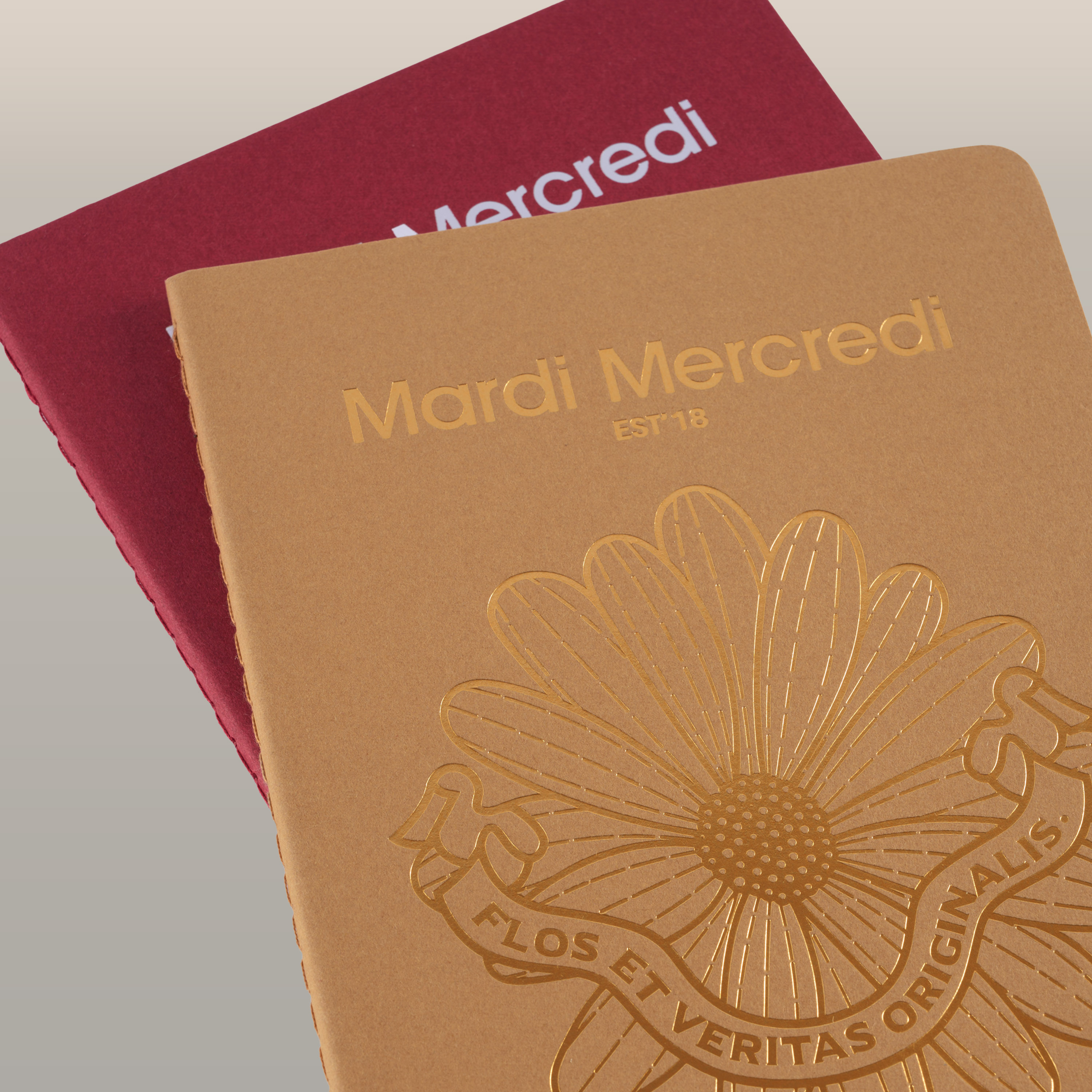 Mardi Mercredi限定版カイエ・ジャーナル 2冊セット、大判、横罫、ブラウンアンドレッド